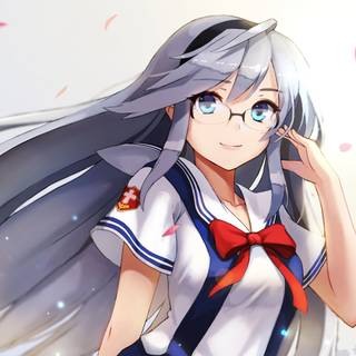 Anime school girl art wallpaper