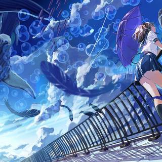 Fish anime girl wallpaper