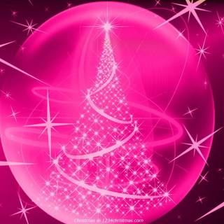 Merry Christmas blue and pink wallpaper