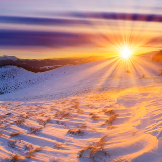 Sunrise with snow wallpaper