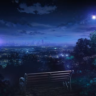 Christmas night anime scenery wallpaper