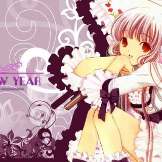 New Year anime girl wallpaper