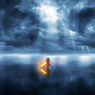 Fire sword wallpaper