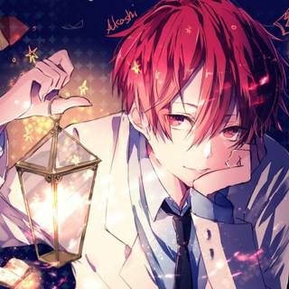 Pink anime boy desktop wallpaper