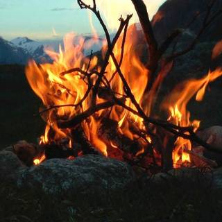 Winter bonfire HD wallpaper