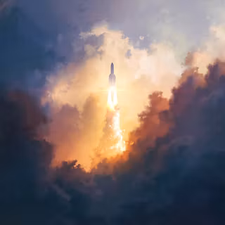 Rocket ship wallpaper