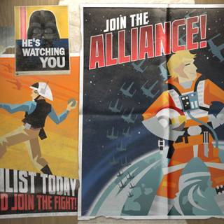 Vintage propaganda wallpaper