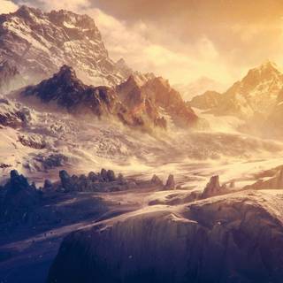 Winter digital landscape wallpaper