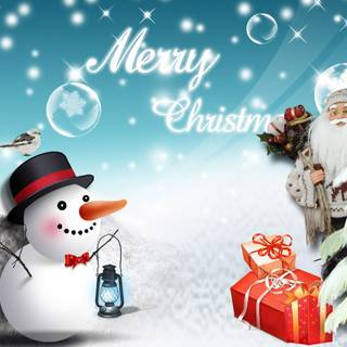 Merry Christmas snowman wallpaper