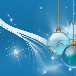 Merry Christmas logo blue wallpaper