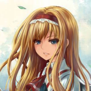 Anime girl with blonde hair wallpaper