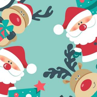 New Year cartoon phone wallpaper