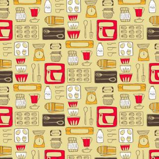 Retro kitchen wallpaper