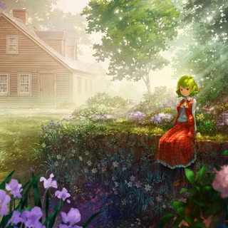 Anime flower forest wallpaper