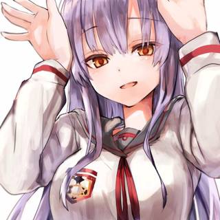 Anime girl with purple hair wallpaper