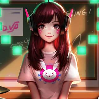 Overwatch Dva anime wallpaper