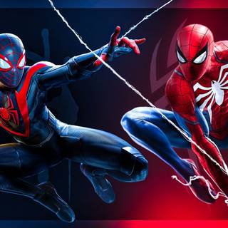 Miles Morales and Peter Parker PS5 wallpaper