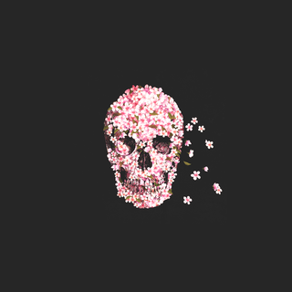 Skull and flowers wallpaper