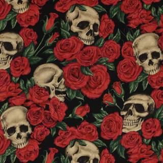 Skull and flowers wallpaper