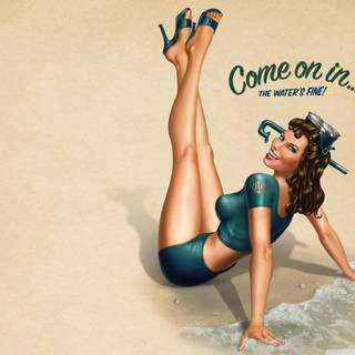 Retro girl wallpaper