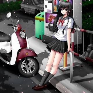 Anime biker girl wallpaper