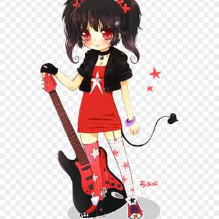 Anime red girl aesthetic wallpaper