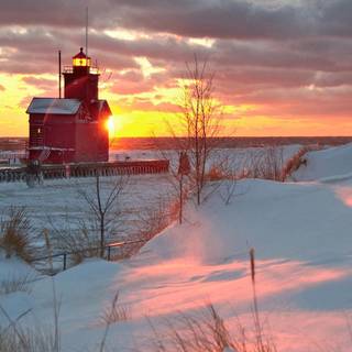 Pretty winter sunrise wallpaper