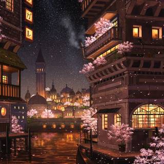 Pixel city wallpaper