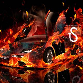 Fire Lamborghini wallpaper