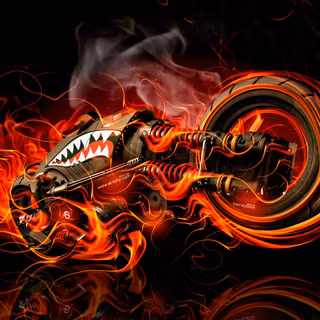 Flaming cars wallpaper