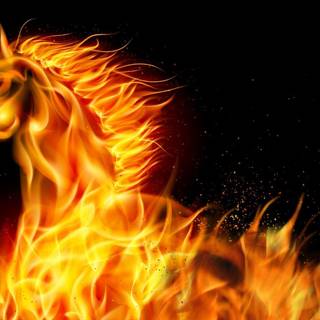 Flaming horses wallpaper