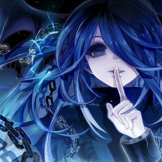 Kawaii blue hair anime girl wallpaper