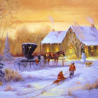 Old fashion winter wallpaper