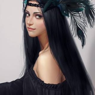 Girl in black dress wallpaper