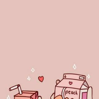 Strawberry milk Kawaii wallpaper