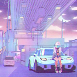 Anime aesthetic car wallpaper