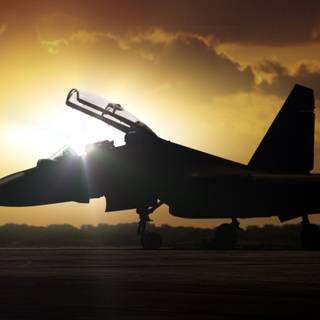 Sunset from jet wallpaper