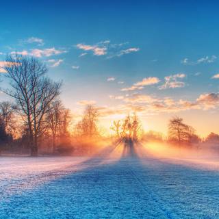 Winter landscape anime wallpaper