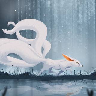 Anime fox art wallpaper