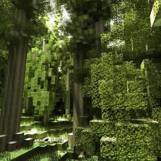 Minecraft forest wallpaper
