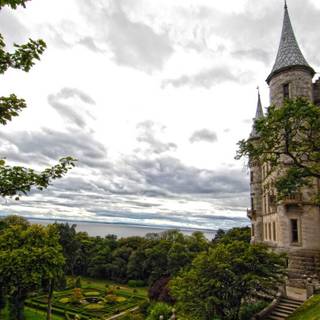 Castle garden wallpaper