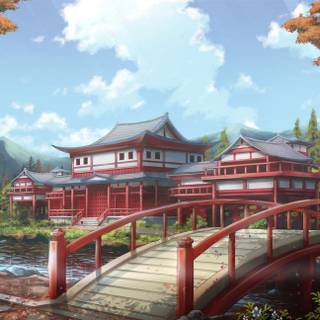 Castle garden wallpaper