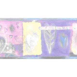 Yellow hearts and pink wallpaper