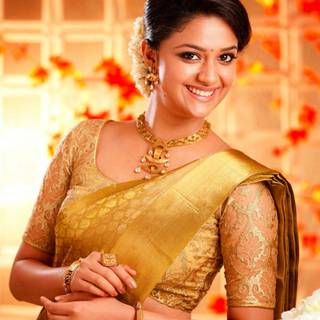 Keerthi Suresh saree wallpaper