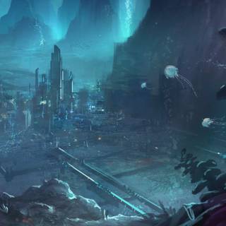 Underwater city wallpaper