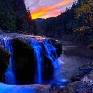 Waterfalls light wallpaper