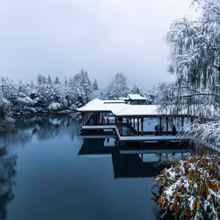 4k winter lake trees wallpaper