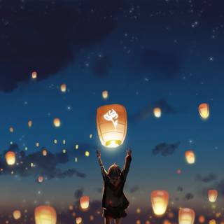 Sky lantern wallpaper