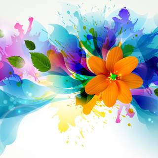 Colorful flowers art HD wallpaper