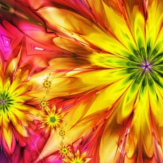 Colorful flowers art HD wallpaper